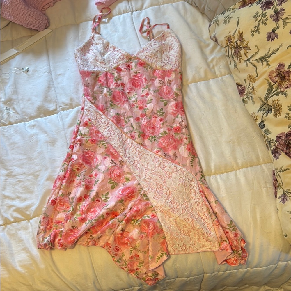 Floral Lace Pink Dress